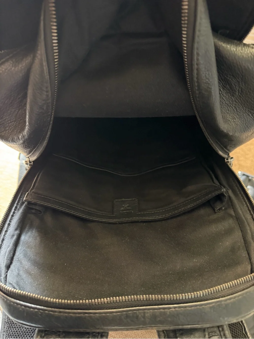 MCM Black Embossed Leather Backpack